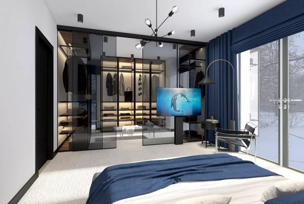 minterior miszczyk interior sypialnia z garderoba projekt sypialni nowoczesny