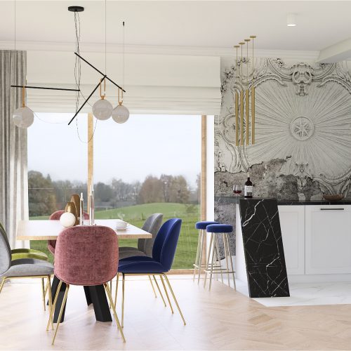 minterior projekt wnetrza domu architekt wnetrz dekorator projektant nowoczesny styl salon z kominkiem 5