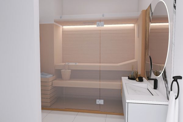 łazienka domowe spa z sauną
