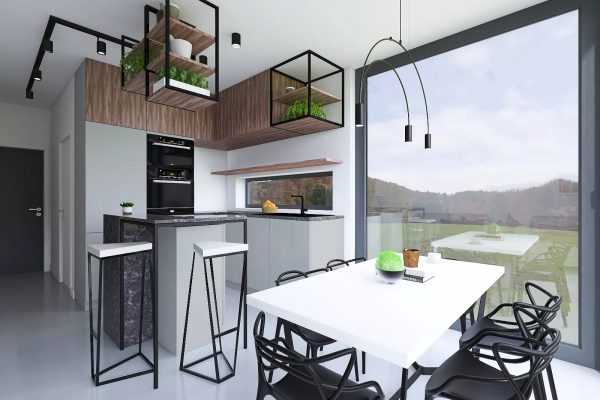 projekt wnetrza malego domku styl loftowy minterior salon z kuchnia ZDJECIE GLOWNE